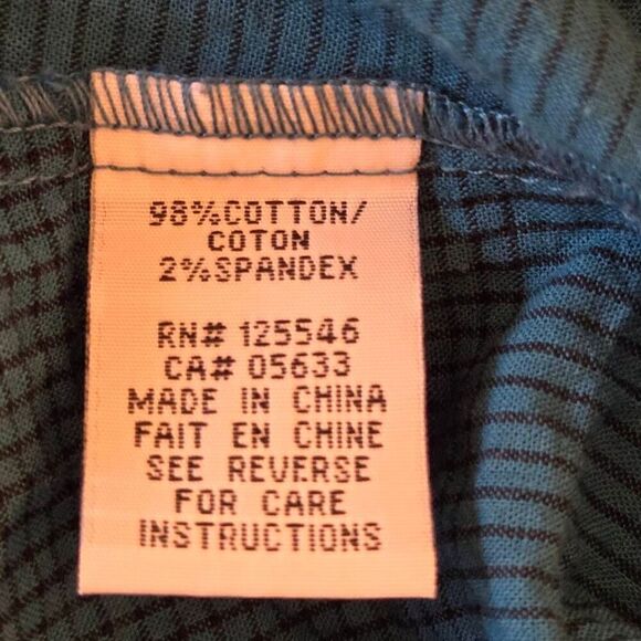 Habitat Women Plaid Printed Shacket Button Up Tunic Blouse Turquoise Black Small - Picture 9 of 11